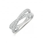 Crossover Three Layer Micro Pave Band