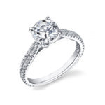 Double pavé Cathedral Solitaire Band
