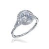 Round Halo Quarter Split Shank Micro Pavé
