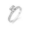 Asscher Half Round Channel Set Ring