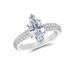 Triple Micro Pavé Marquise Solitaire Ring