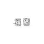 Asscher Cut Diamond Halo Stud