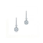 Diamond Halo Drop Earrings