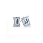 Emerald Cut Diamond Stud