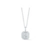Radiant Cut Diamond Halo Pendant