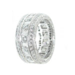 Round Brilliant and Baguette Full Diamond Eternity Band